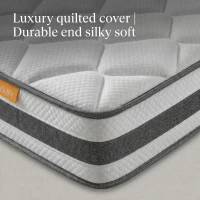 Matelas 140 x 190 cm, mousse de confort, ergonomique, compressé, emballé sous vide, 140 x 190 x env 25 cm, 190x140x25 cm, Blanc(m-5)
