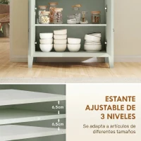 HOMCOM Aparador con Cajón Armario de 2 Niveles y Estante Ajustable Base Elevada y Amplia Superficie 80x40x90cm Verde Claro(m-5)