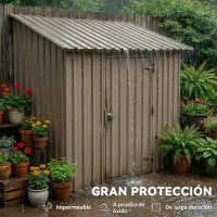 Outsunny Juego de 12 Paneles para Tejado de Acero Galvanizado 7m² para Caseta de Herramientas Cobertizo 129x45cm Marrón(m-6)