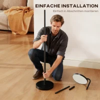 HOMCOM LED-vloerlamp met magnetische afstandsbediening, flexibel verstelbaar, draaibaar, metaal, zwart(m-8)