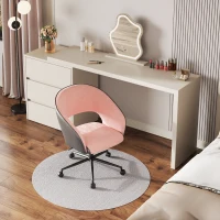 Sedia da ufficio, regolabile in altezza e girevole a 360°, braccioli integrati, 61x50x74 cm, Rosa(m-3)