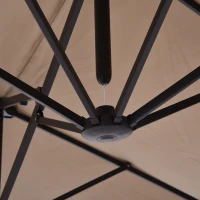 Outsunny parasol met zwengel tuinparasol dubbele marktparasol 460 x 270 cm koffie(m-7)