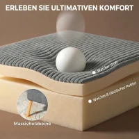 HOMCOM 2-Sitzer Polstersofa, Holz, Samtartiges Polyester, Schaumstoff, 117 x 56,5 x 77 cm, Grau(m-5)
