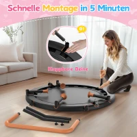 Trampolino per bambini piccoli, design anti‑ribaltamento, ripiegabile salvaspazio, ideale per bambini da 1–6 anni, Dimensioni 91 x 91 x 81 cm, 91x91x81 cm, Nero(m-1)