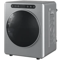 HOMCOM 5kg Ablufttrockner, 1000W Kompakter freistehender Frontlader-Wäschetrockner mit Edelstahltrommel, Timer, Silber(m-11)