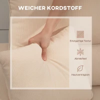 HOMCOM Verstelbare slaapbank, L-vormige gastslaapbank met slaapfunctie, opbergruimte, kussens, voor woonkamer, logeerkamer, Beige(m-8)