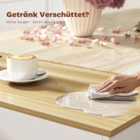 HOMCOM Keukeniland, keukentrolley op wielen, met inklapbaar werkblad, lade, plank, 120 x 68 x 85 cm, Wit(m-8)