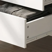 HOMCOM Armoire chambre penderie 2 portes à fermeture douce, 2 tiroirs et barre de suspension, 80x54x180cm, blanc(m-13)