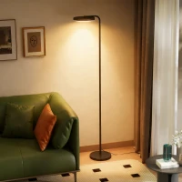 HOMCOM LED-vloerlamp met magnetische afstandsbediening, flexibel verstelbaar, draaibaar, metaal, zwart(m-9)