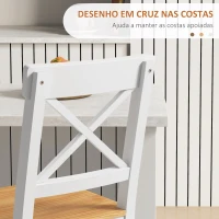 HOMCOM Conjunto de 2 Bancos de Bar de Madeira com Encosto e Apoio para os Pés Estilo Rústico para Cozinha 41x46x97.5 cm Natural(m-5)