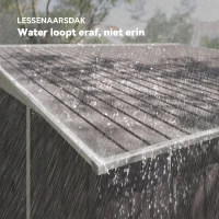 Outsunny Metalen Tuinschuur Metaal, Met Dubbele Vergrendelbare Deuren, 2,8x3,45x2,01m, Grijs(m-9)