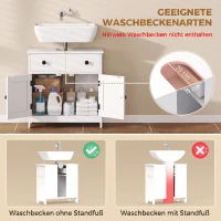 HOMCOM Wastafelonderkast, modern en vrijstaand, met soft-close scharnieren, lade en 2 deuren, wit(m-4)