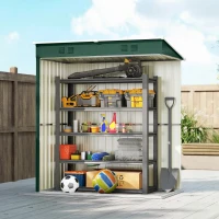 Outsunny Abrigo de Jardim Exterior 1,37 m² 163x90x179 cm com Porta com Fechadura e Grelhas de Ventilação Verde(m-9)