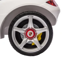 AIYAPLAY Voiture porteur pour enfant Porsche sous licence, véhicule à pousser avec klaxon lumières et bruitage de démarrage, blanc(m-6)