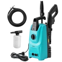 Outsunny Idropulitrice ad Alta Pressione 1500W con Ugello Regolabile e Kit Pulizia, 20.5x19x40.4 cm, Blu(m-11)
