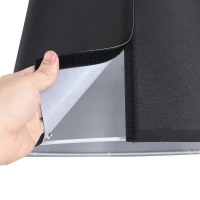 HOMCOM Lampada da Terra ad Arco con Paralume in Tessuto e Interruttore a Pedale, Ø47x105x190cm, Nera(m-8)