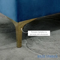 HOMCOM Bancă pentru Capăt de Pat, Banchetă Decorativă din Catifea cu Picioare Metalice, pentru Dormitor și Hol(m-5)