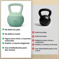 SPORTNOW Pesa Rusa 10 kg Kettlebell Relleno de Arena Metálica y Mango Antideslizante para Entrenamiento en Casa 21x21x30 cm Verde(m-7)