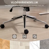 HOMCOM Bureaustoel met Verstelbare Hoofdsteun, Ergonomische Bureaustoel, Kiepfunctie, Hoogteverstelbaar, Grijs-wit(m-8)