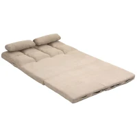 HOMCOM 2-in-1 Bodensessel, Rückenlehne, Verstellbar, 102 x 73 x 60 cm, Beige(m-11)