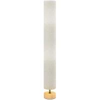 HOMCOM Lampadaire sur pied de salon avec abat-jour en lin, interrupteur à pied, 2 x douille E27, 120 cm, gris(m-13)