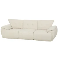 HOMCOM Canapea 3 locuri, 260 cm, Chenille, canapea modulară fără cadru cu suprafață de șezut extra-largă și adâncă, cotiere late(m-8)