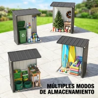 Outsunny Cobertizo de Jardín Exterior 1,34 m² 161,5x94,5x196 cm con Puerta y Cerradura para Almacenamiento de Herramientas Negro(m-7)