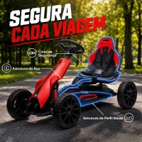 HOMCOM Go Kart Elétrico para Crianças Kart a Bateria 12V Velocidade Ajustável 3-5 km/h e Cinto de Segurança 100x58x58,5 cm Vermelho(m-7)