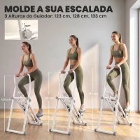 SPORTNOW Stepper de Escada Dobrável para Casa com 3 Níveis de Resistência, Guiador Ajustável, Monitor LCD e Suporte para Telemóvel(m-5)