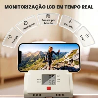 SPORTNOW Stepper de Escada Dobrável para Casa com 3 Níveis de Resistência, Guiador Ajustável, Monitor LCD e Suporte para Telemóvel(m-6)