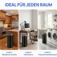 HOMCOM 50 L Sensor Mülleimer, Automatischer Abfalleimer, Rostfreier Kücheneimer mit Infrarotsensor, für Küche, Esszimmer(m-7)