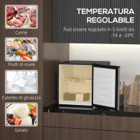HOMCOM Mini Congelatore da 35L con Ripiano Rimovibile e Temperatura Regolabile, 47x44.2x48.8 cm, Argento(m-4)