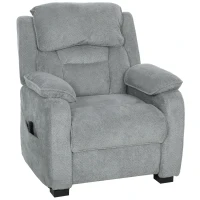 HOMCOM Fauteuil relax électrique fauteuil inclinable port USB repose-pieds poches latérales télécommande 86x90x103cm gris clair(m-15)