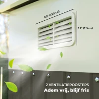Outsunny Metalen Tuinschuur Metaal, Met Dubbele Vergrendelbare Deuren, 2,8x3,45x2,01m, Grijs(m-8)