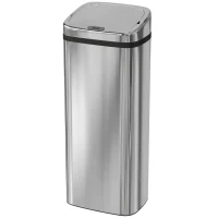 HOMCOM Sensor Mülleimer 50L Automatik Mülleimer mit Bewegungssensor, Wasserdichter Abfalleimer für Büro, Schlafzimmer, Küchen Edelstahl Silber(m-11)