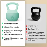 SPORTNOW Kettlebell de 12 kg Pesa Russa Preenchida de Areia Metálica e Alça Antiderrapante para Treino 21x21x30 cm Verde(m-7)