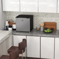 HOMCOM Mini Congelatore da 35L con Ripiano Rimovibile e Temperatura Regolabile, 47x44.2x48.8 cm, Argento(m-2)