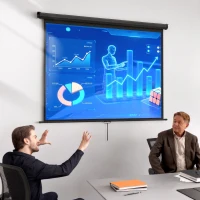 HOMCOM Projectiescherm 171 x 128 cm 84 inch 4:3 HD 4K Kunststof, Metaal Thuisbioscoop(m-9)