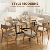 HOMCOM Table à Manger Pliante sur Roulettes pour 4-6 Personnes 120 cm, Roues avec Freins, 2 Abattants, Industriel, Blanc Noir(m-4)