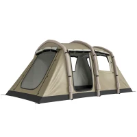 Outsunny Aufblasbares Zelt 2-4 Personen Schneller Aufbau Outdoor Zelt für Camping mit Luftpumpe Mesh Fenster Heringen Vordach(m-11)