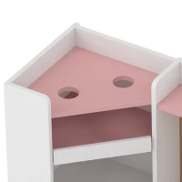 AIYAPLAY Bureau Enfant avec Chaise, Table d'Étude, Support de Tablette Réglable, Porte-Stylos, Panneau en Liège, 5-12 ans, Rose(m-14)