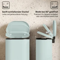 HOMCOM Mülleimer Küche 30 Liter Treteimer mit Soft-Close-Deckel, Pedal aus Metall, Grün, 36,5 X 31 x 61 cm(m-5)