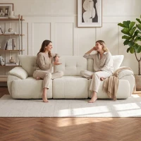 HOMCOM Sofá de 3 plazas, 260 cm, chenilla, sofá modular sin armazón con asiento extra ancho y profundo, reposabrazos anchos(m-4)