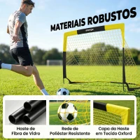 SPORTNOW Baliza de Futebol Pop-Up Dobrável com Rede Portátil, Saco de Transporte, 4 Estacas em U e Varetas de Fibra de Vidro(m-7)