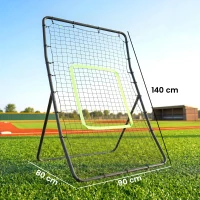 HOMCOM Baseball Rebounder, Tragebar Softball Pitchback-Netz, Rückprallnetz mit Ziel Zone, Pitching Netz für Basebälle Softbälle, Metall, Schwarz(m-3)