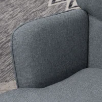 HOMCOM Schommelstoel met Voetenbank, comfortabel, tot 130 kg, Linnenlook, 64x89x90cm, Grijs(m-9)