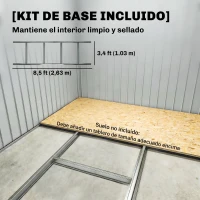 Outsunny Abrigo de Jardim 4,83m² 277x195x192cm Abrigo Metálico para Armazenamento de Ferramentas com Base de Reforço Incluída Verde Claro(m-6)