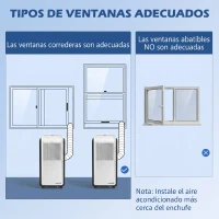 HOMCOM Aire Acondicionado Portátil 12000 BTU 5 en 1 Enfriamiento Deshumidificador Ventilador Temporizador para 35 m² Blanco(m-8)