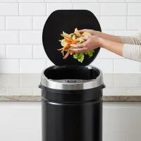 HOMCOM 50 L Sensor Mülleimer, Automatischer Abfalleimer, Rostfreier Kücheneimer mit Infrarotsensor, für Küche, Esszimmer(m-8)