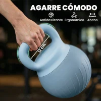SPORTNOW Pesa Rusa 6 kg Kettlebell Relleno de Arena Metálica y Mango Antideslizante para Entrenamiento 20,5x20,5x26,5 cm Azul(m-5)